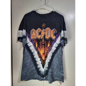 Liquid Blue AC/DC Hell's Bells Tie Dye Front Back Graphic T Shirt SZ XL